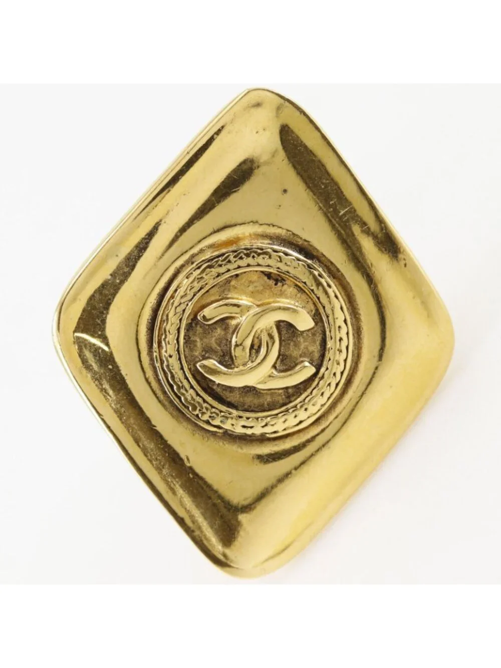 Chanel CC Logo Vintage Gold Plated Earrings